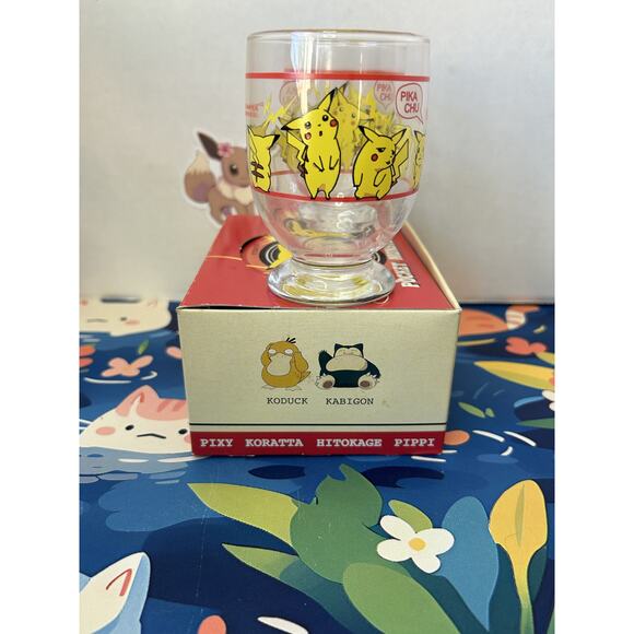 Vintage Pokemon Retro Glass Cup Set Of 2 Pikachu - Picture 9 of 11